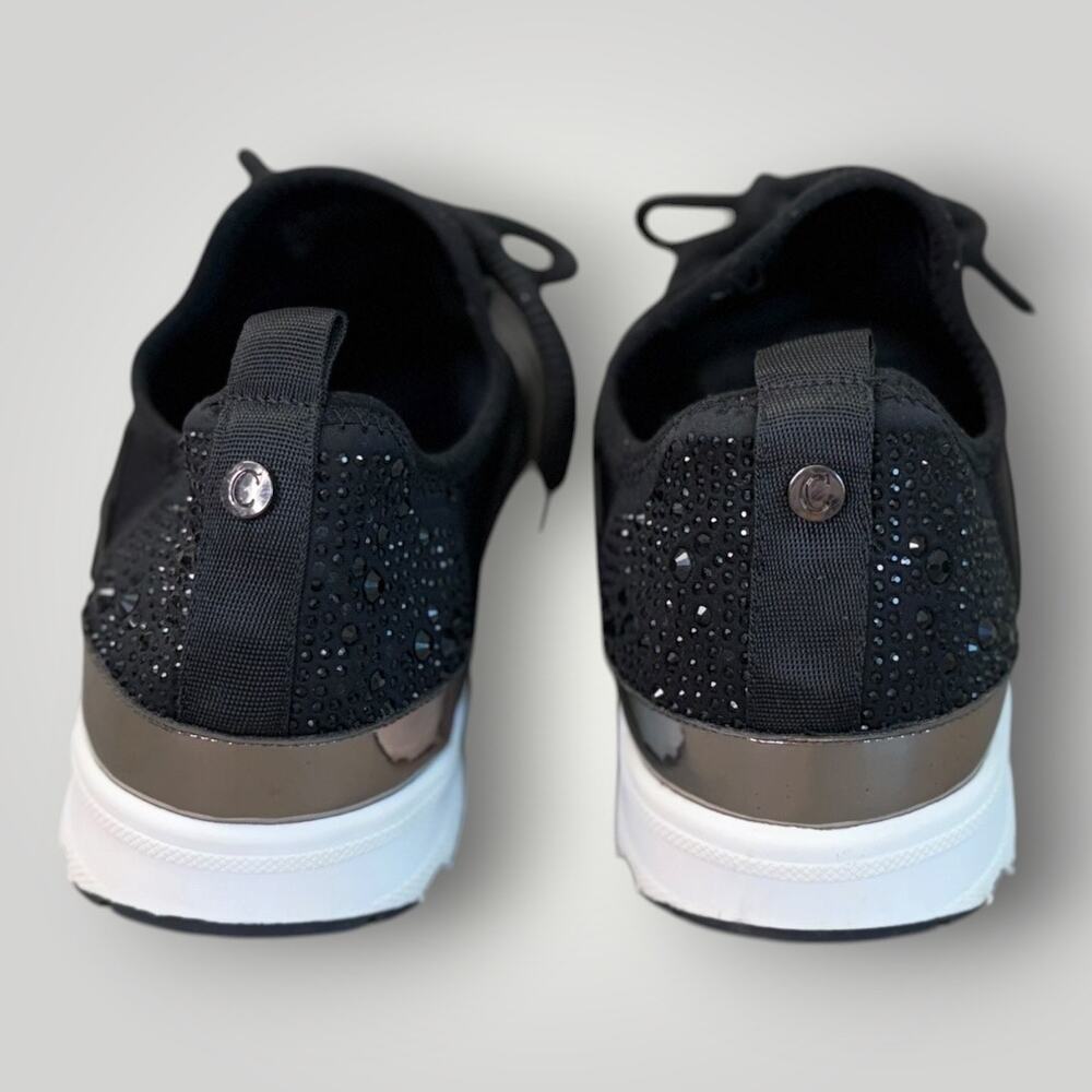 Carvela Lament Bling Black Fashion Sneaker Shoes US 10 EU 41 Rhinestone Studs - Picture 4 of 10